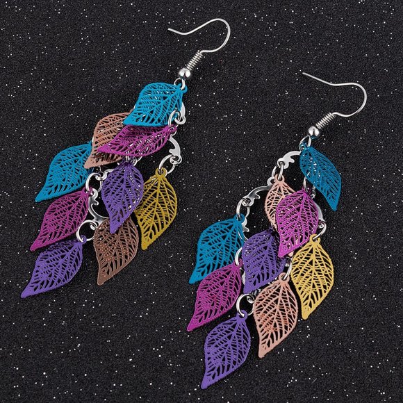 Jewelry - Multi Color Leaf Earrings